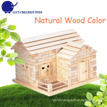 Toy Natural Wood Farmer's House DIY 3D Dollhouse